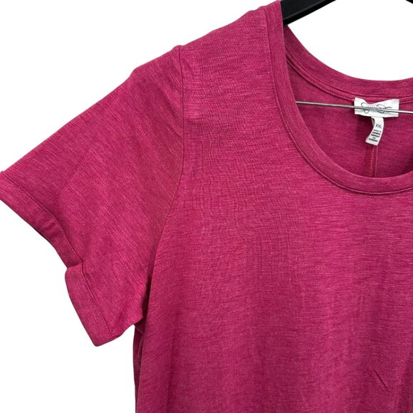 Jessica Simpson Raspberry Red Midi T-Shirt Casual Lounge Short Sleeve Dress XXL - Picture 4 of 7